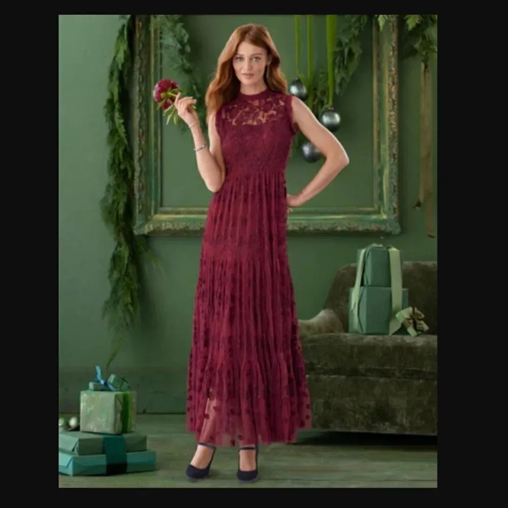 NWT Sundance Tolani Rielle Dress in Wine | Size S